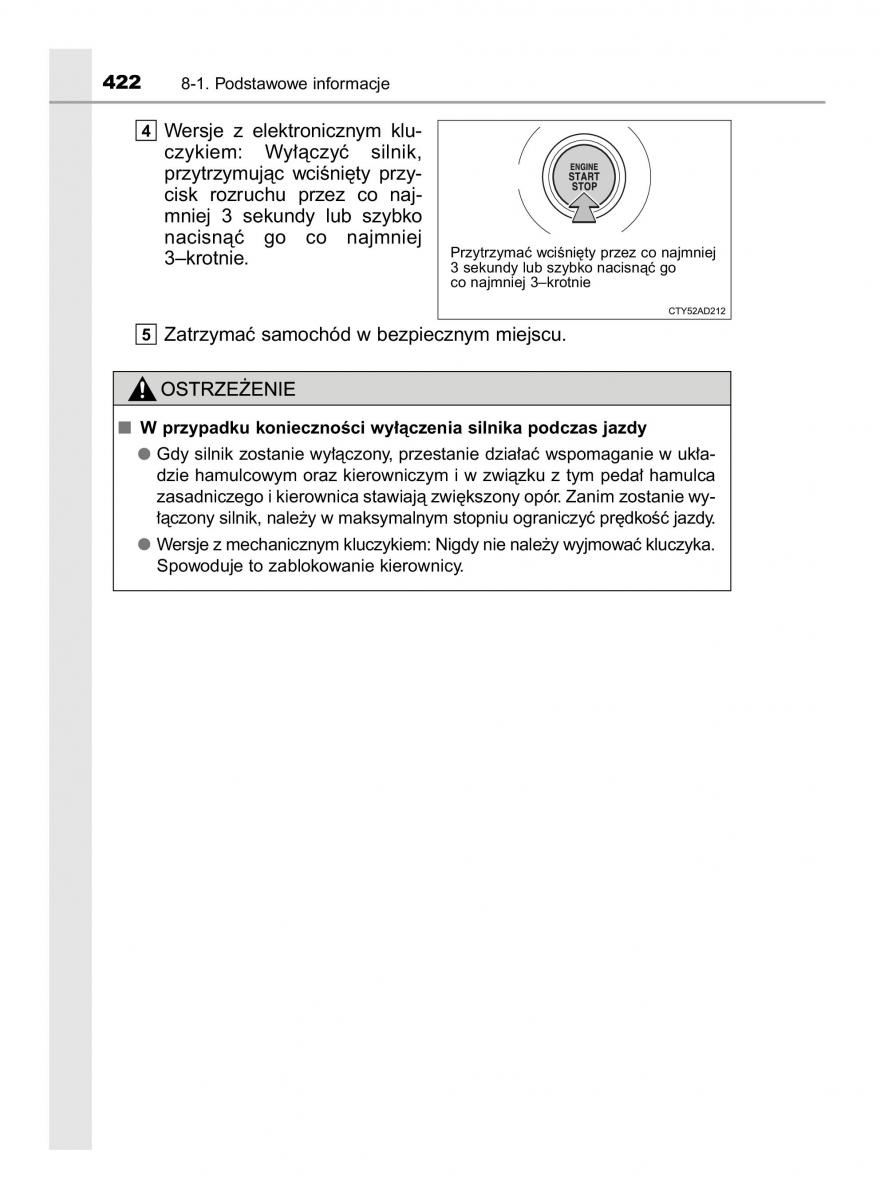 Toyota Yaris III 3 owners manual instrukcja obslugi / page 422