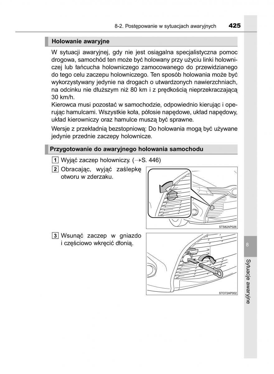 Toyota Yaris III 3 owners manual instrukcja obslugi / page 425