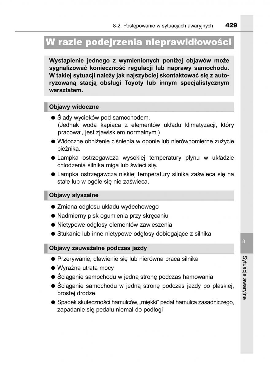 Toyota Yaris III 3 owners manual instrukcja obslugi / page 429