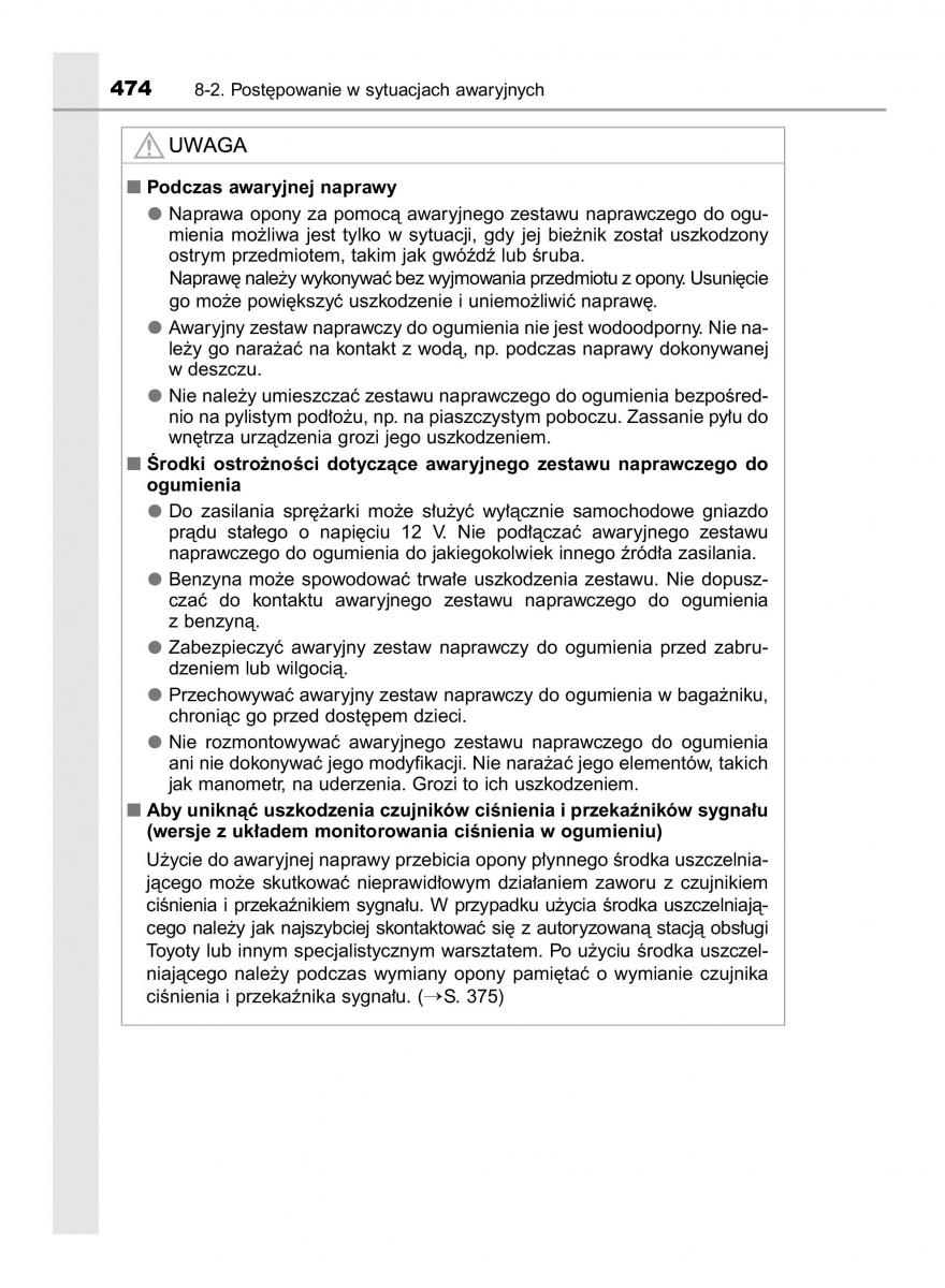 Toyota Yaris III 3 owners manual instrukcja obslugi / page 474