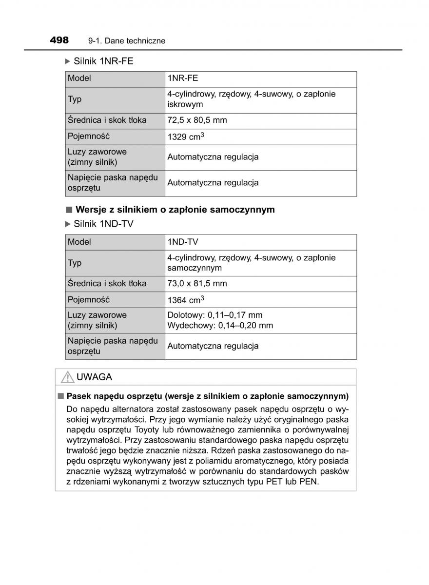 Toyota Yaris III 3 owners manual instrukcja obslugi / page 498