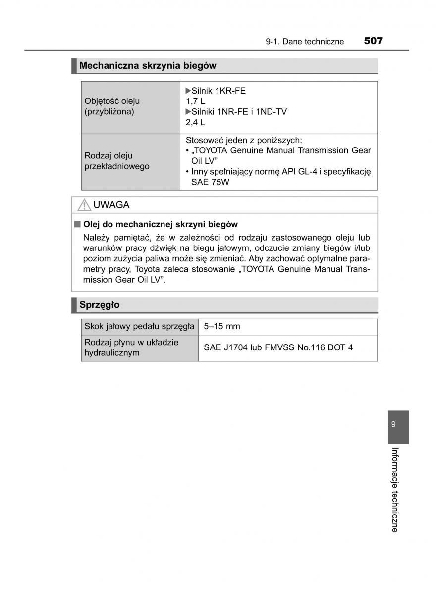 Toyota Yaris III 3 owners manual instrukcja obslugi / page 507