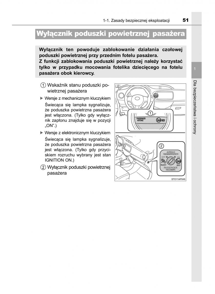 Toyota Yaris III 3 owners manual instrukcja obslugi / page 51