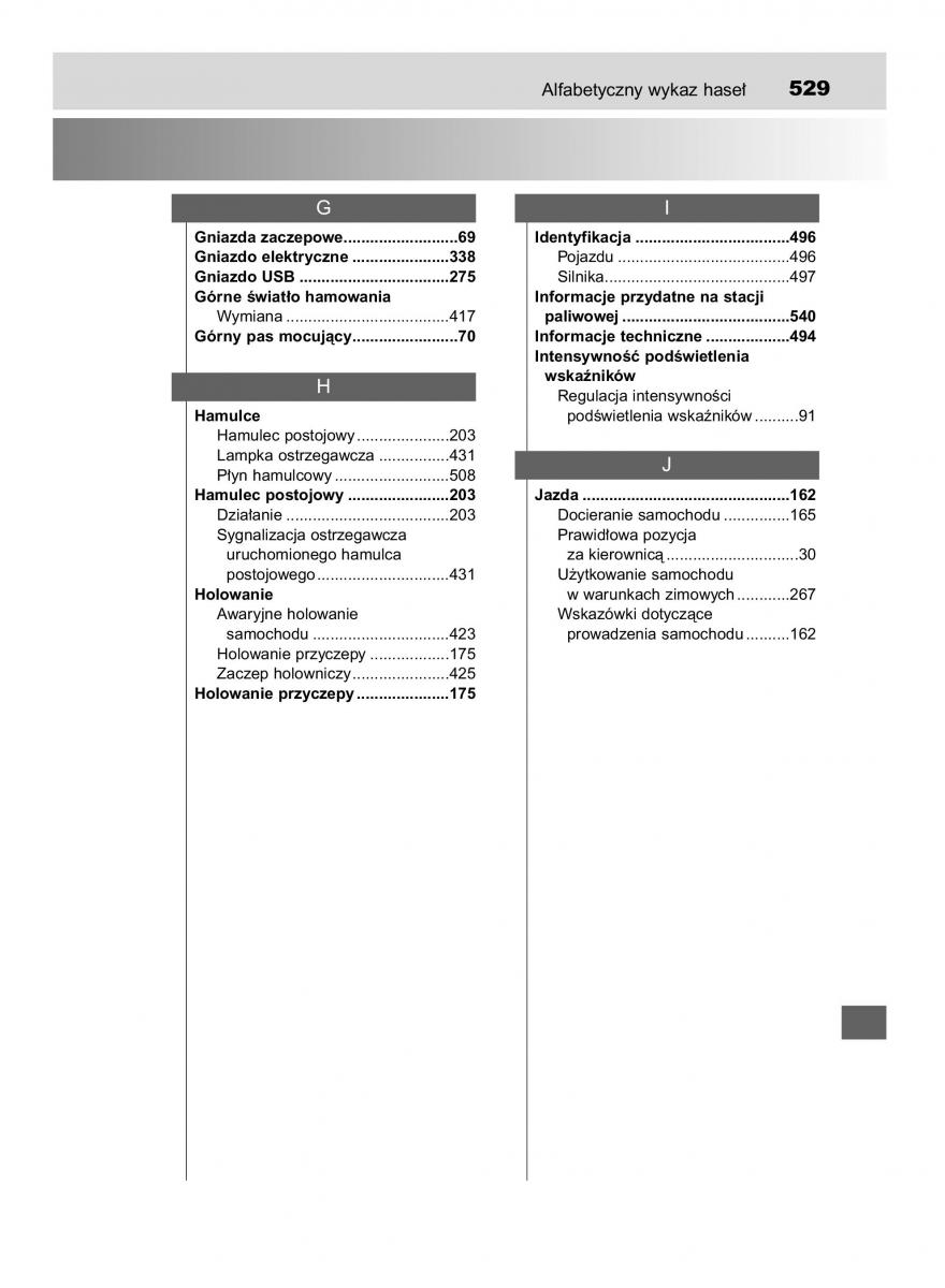 Toyota Yaris III 3 owners manual instrukcja obslugi / page 529