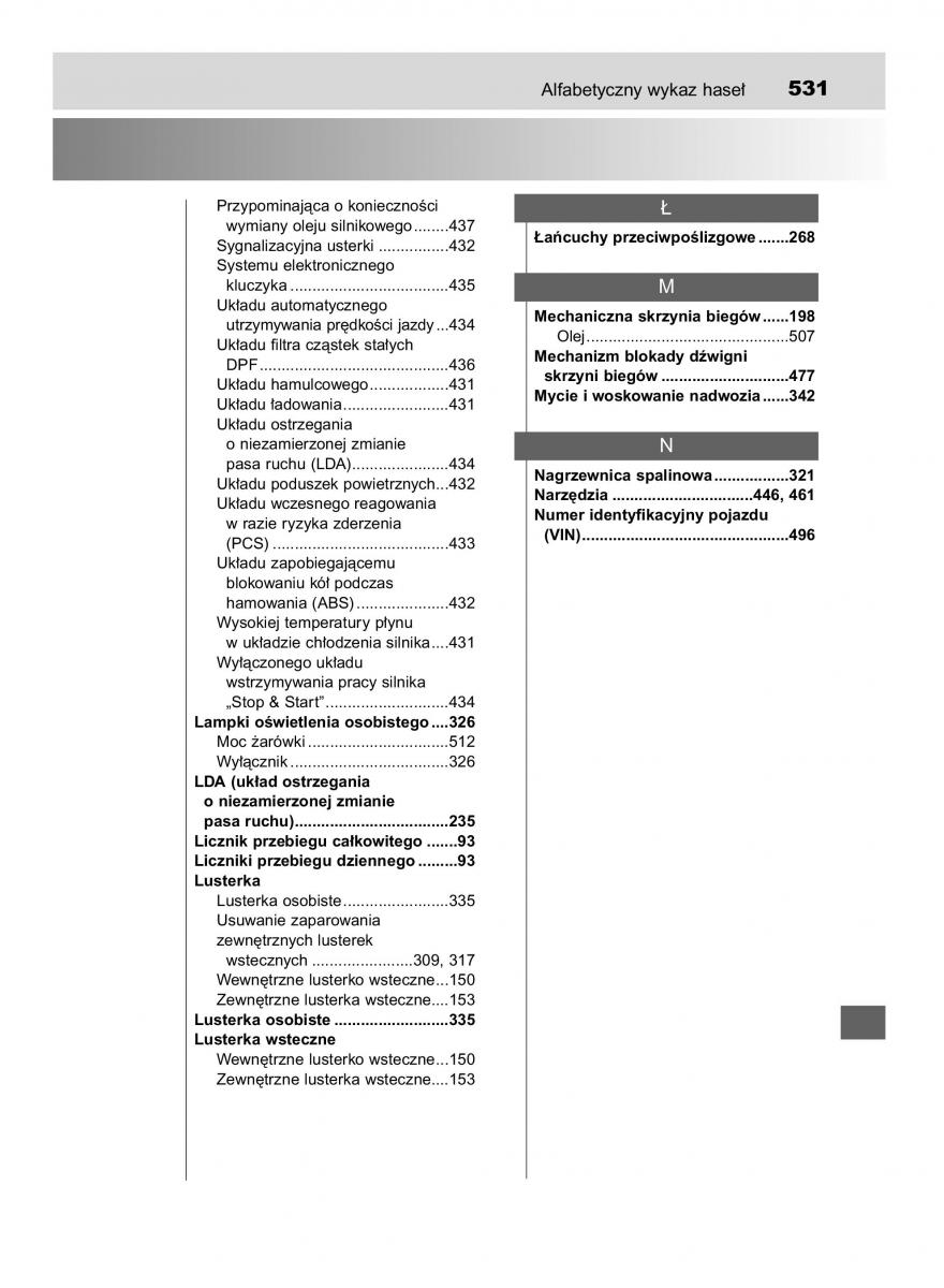 Toyota Yaris III 3 owners manual instrukcja obslugi / page 531