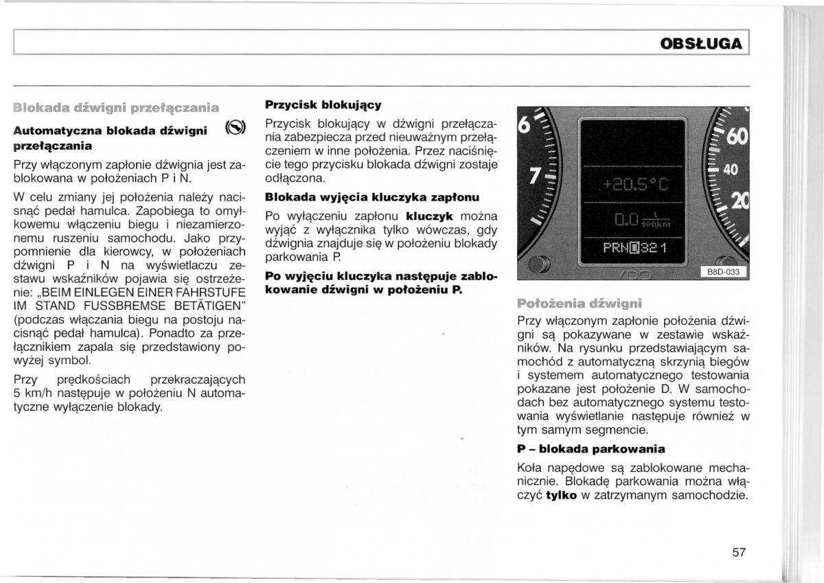 Audi A3 I 1 instrukcja obslugi / page 104