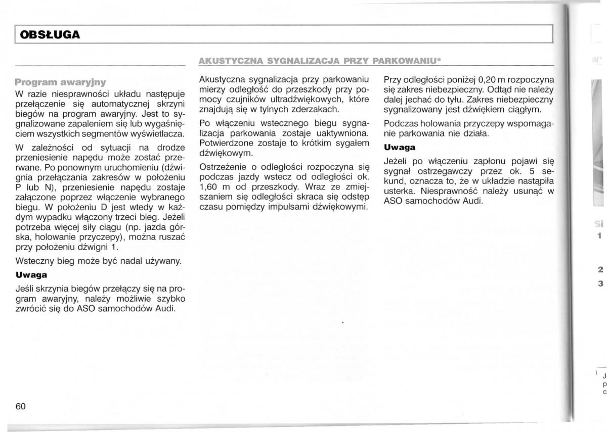 Audi A3 I 1 instrukcja obslugi / page 107