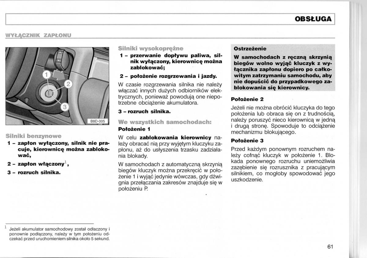 Audi A3 I 1 instrukcja obslugi / page 108