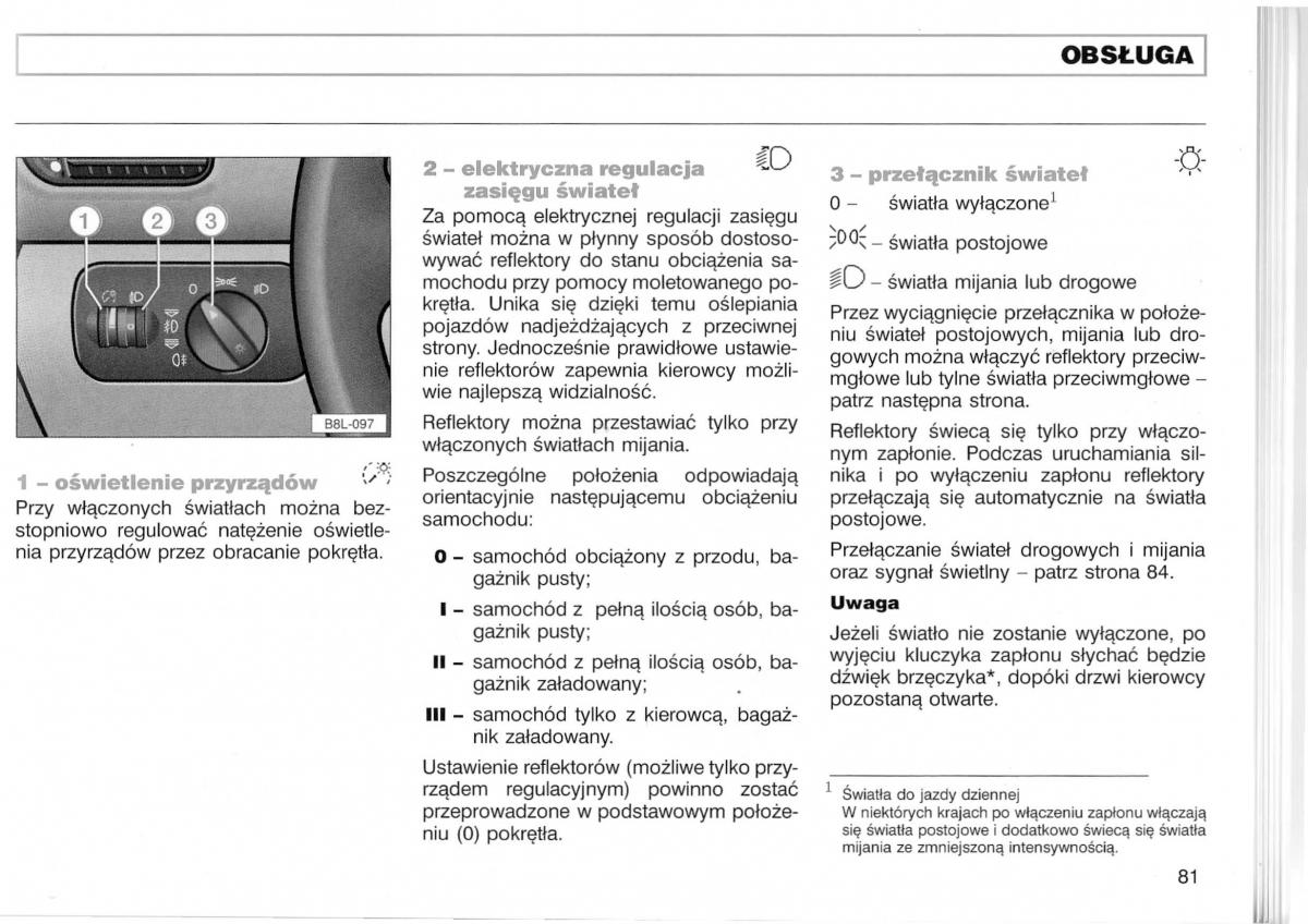 Audi A3 I 1 instrukcja obslugi / page 128