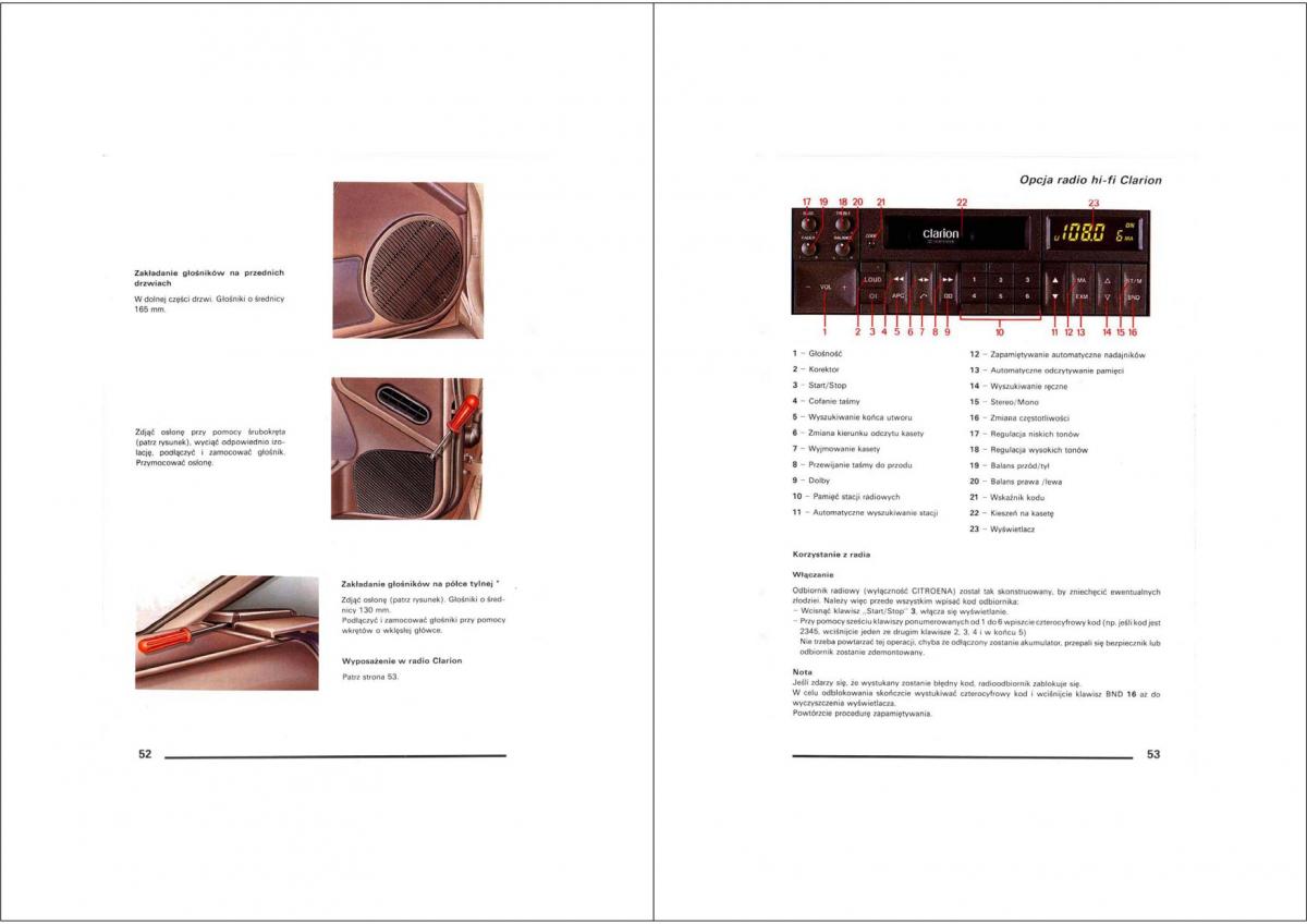 manual  Citroen XM instrukcja / page 26