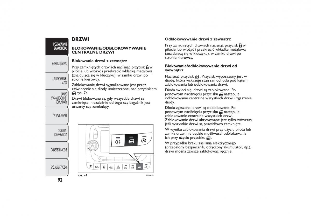 Fiat 500L instrukcja obslugi / page 96