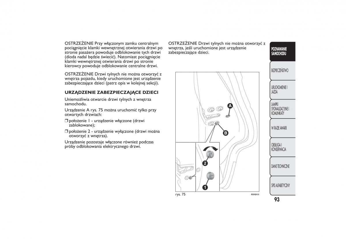 Fiat 500L instrukcja obslugi / page 97