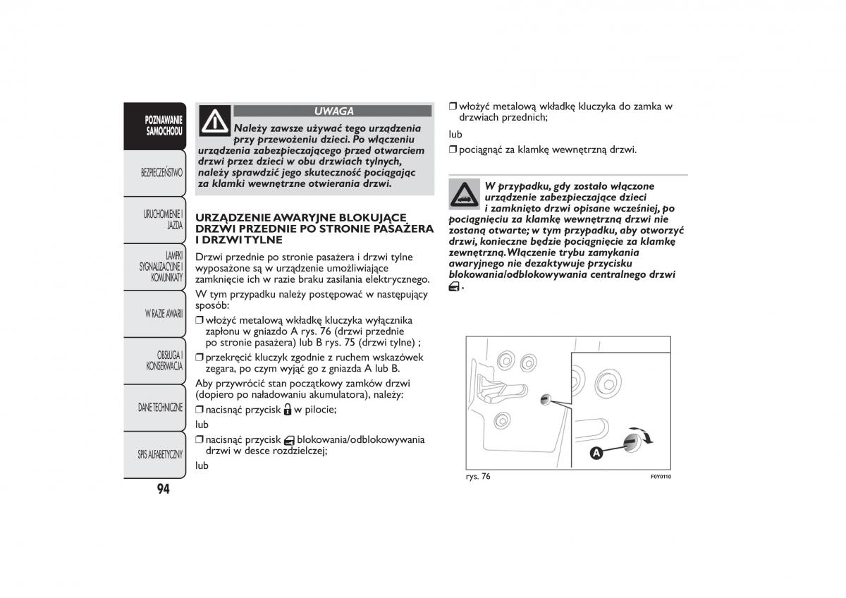 Fiat 500L instrukcja obslugi / page 98