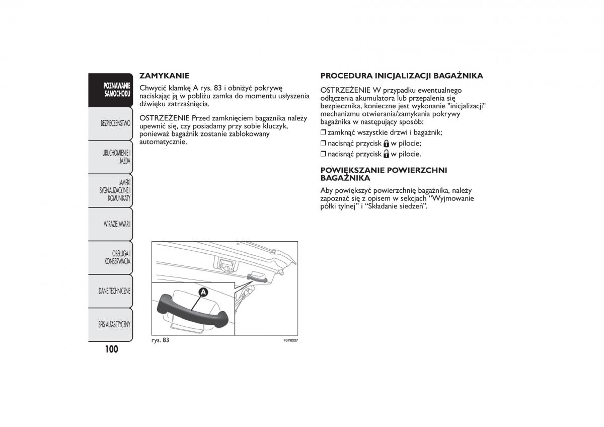 Fiat 500L instrukcja obslugi / page 104