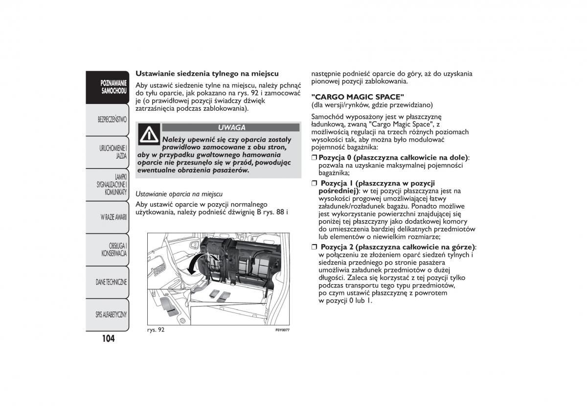 Fiat 500L instrukcja obslugi / page 108