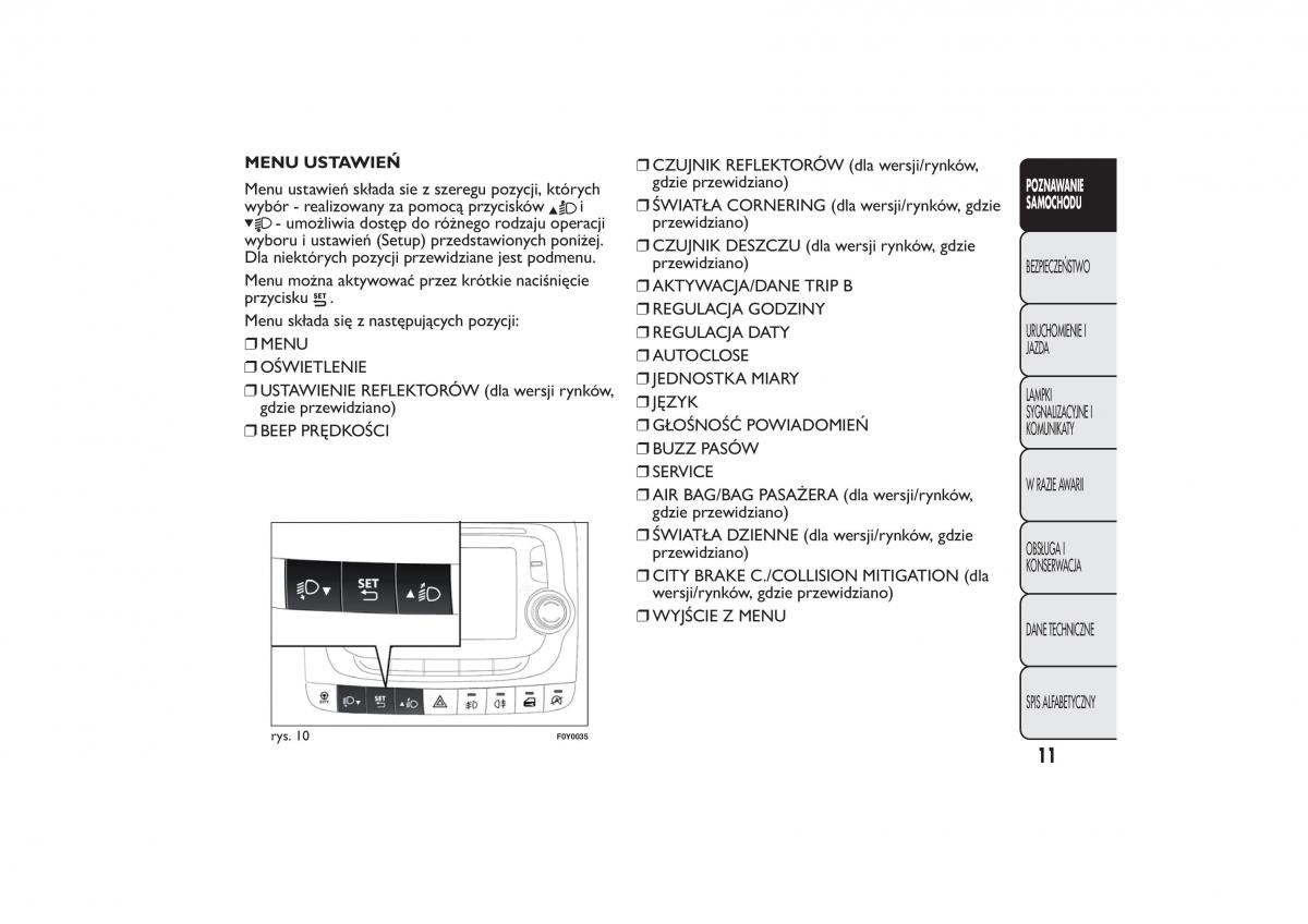 Fiat 500L instrukcja obslugi / page 15