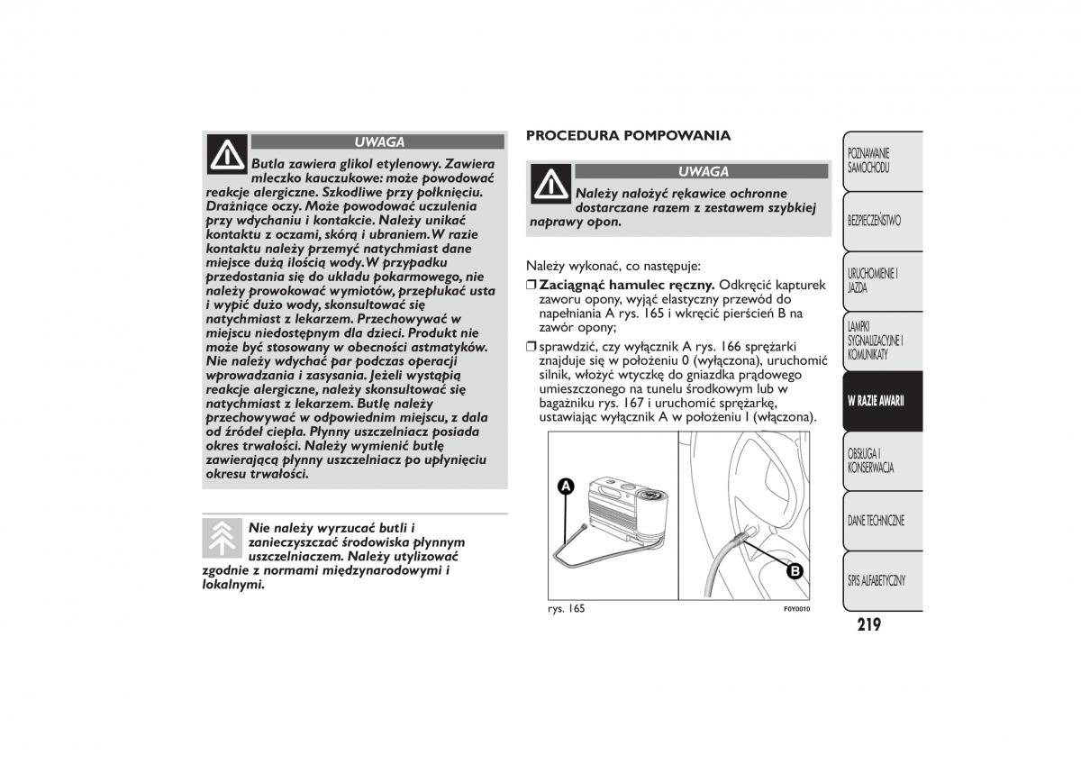 Fiat 500L instrukcja obslugi / page 223