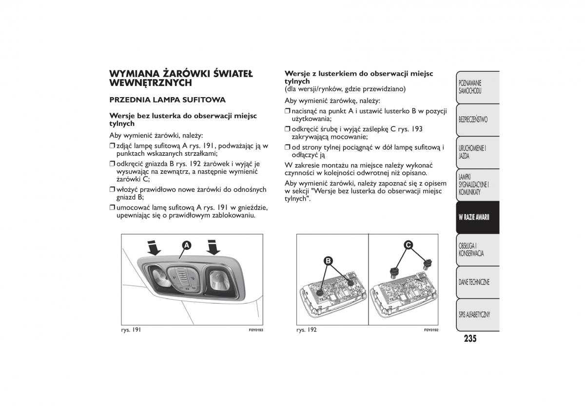 Fiat 500L instrukcja obslugi / page 239