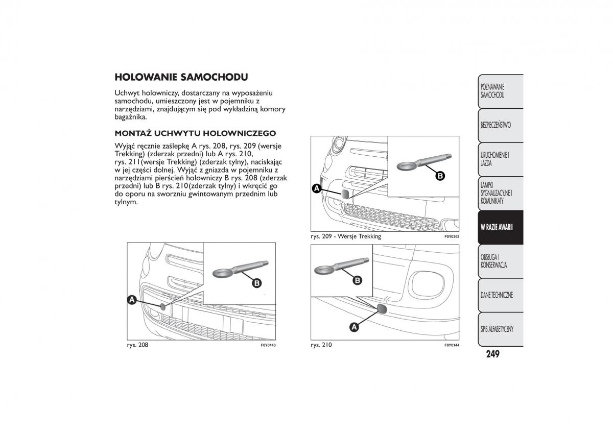 Fiat 500L instrukcja obslugi / page 253