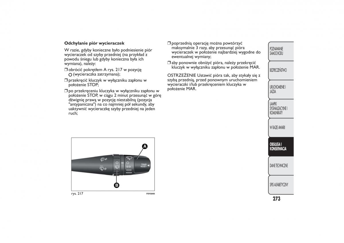 Fiat 500L instrukcja obslugi / page 277