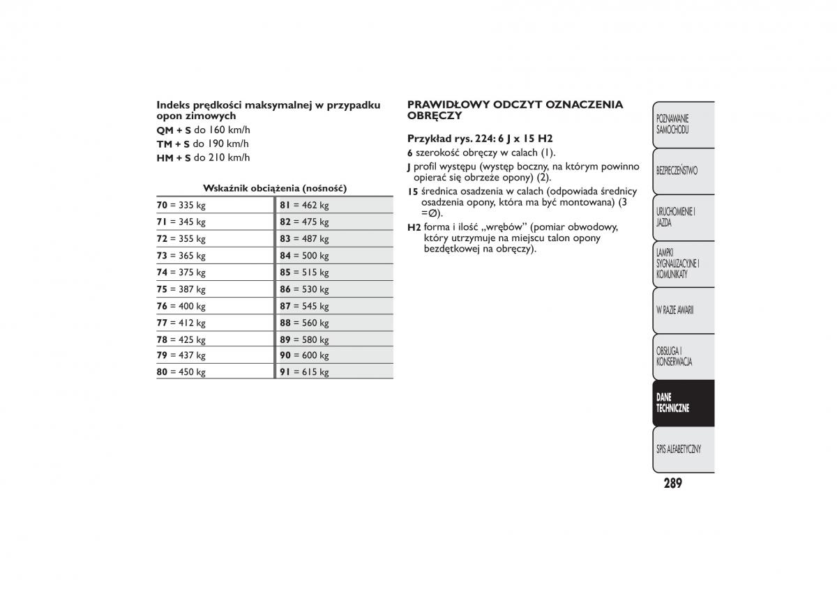 Fiat 500L instrukcja obslugi / page 293