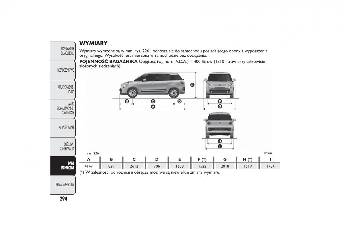 Fiat 500L instrukcja obslugi / page 298