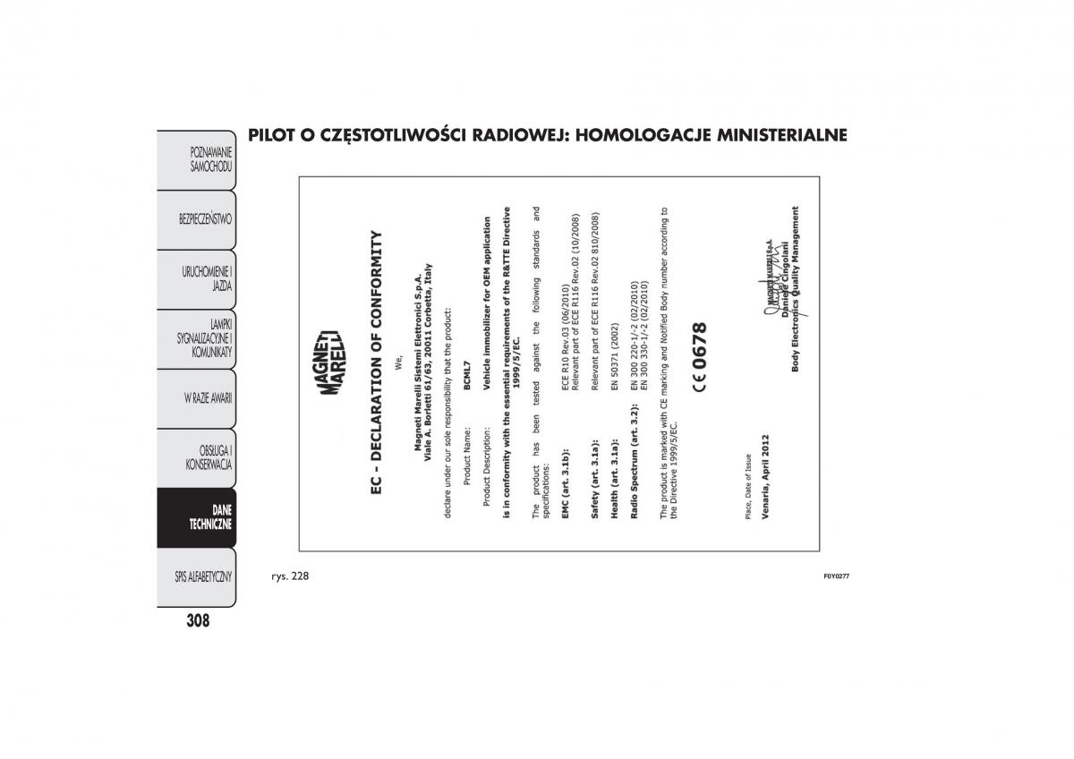 Fiat 500L instrukcja obslugi / page 312