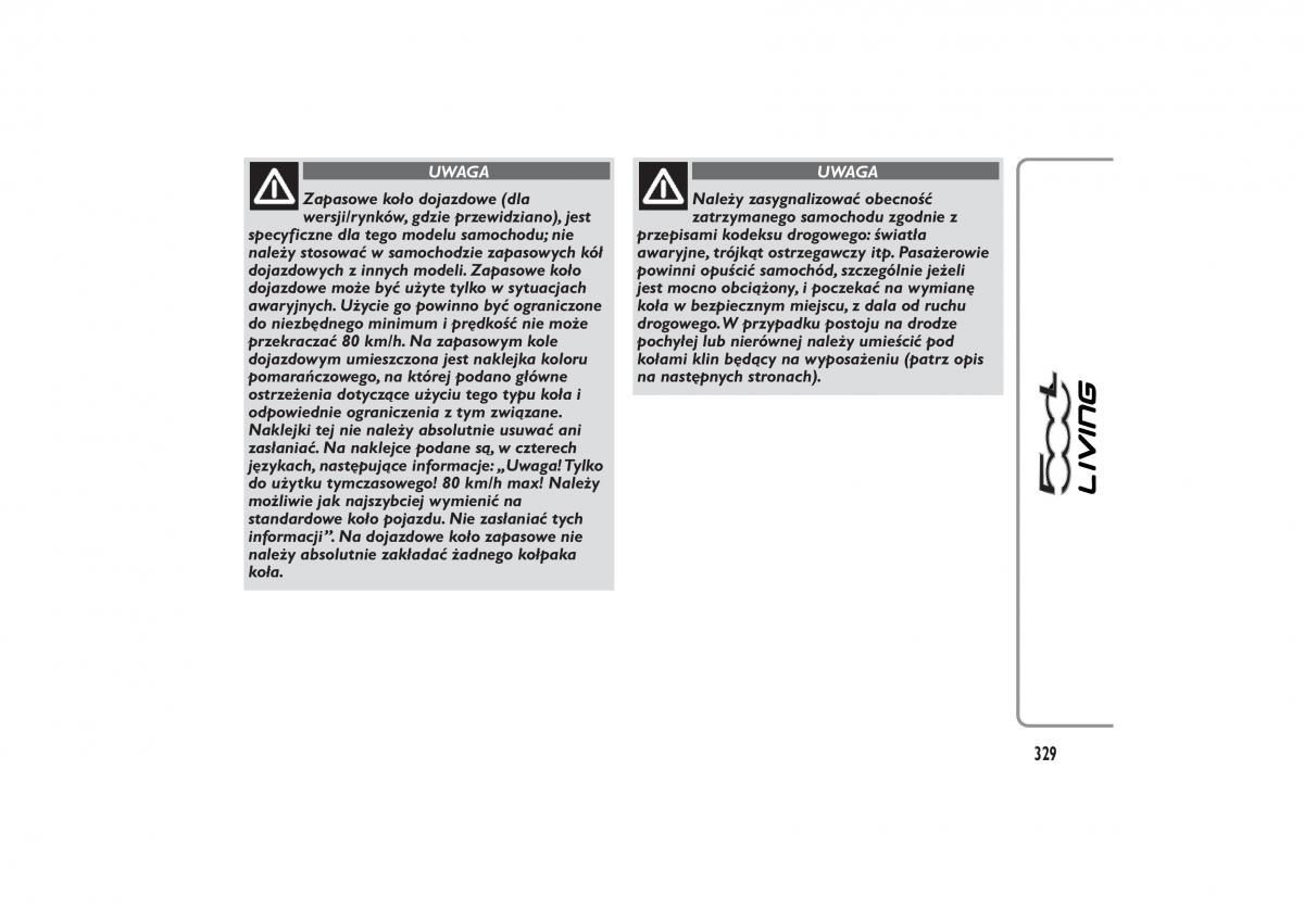 Fiat 500L instrukcja obslugi / page 333