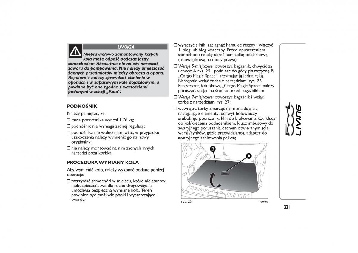 Fiat 500L instrukcja obslugi / page 335