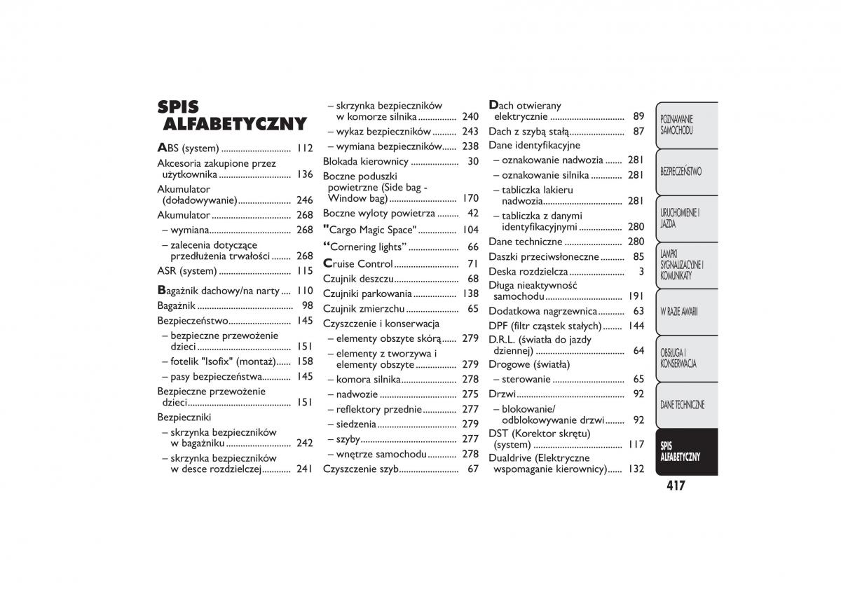 Fiat 500L instrukcja obslugi / page 421