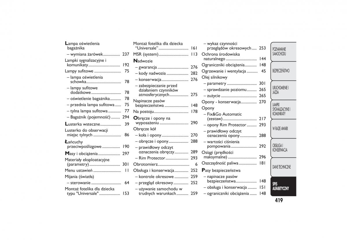 Fiat 500L instrukcja obslugi / page 423