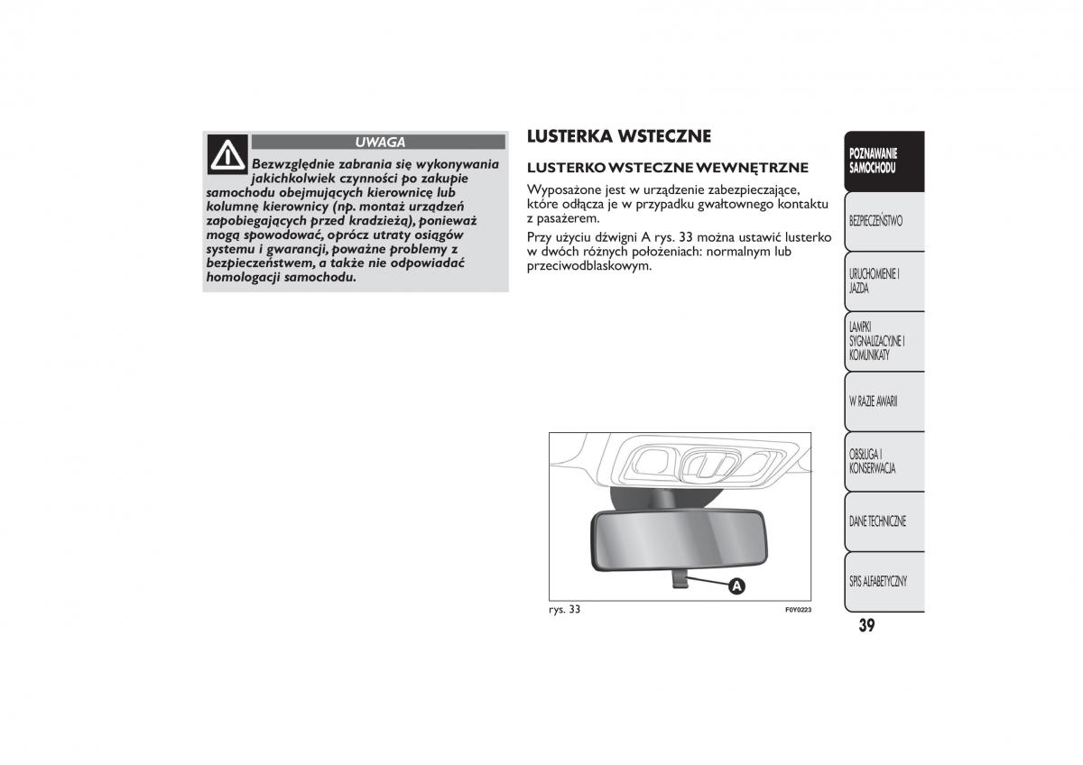 Fiat 500L instrukcja obslugi / page 43