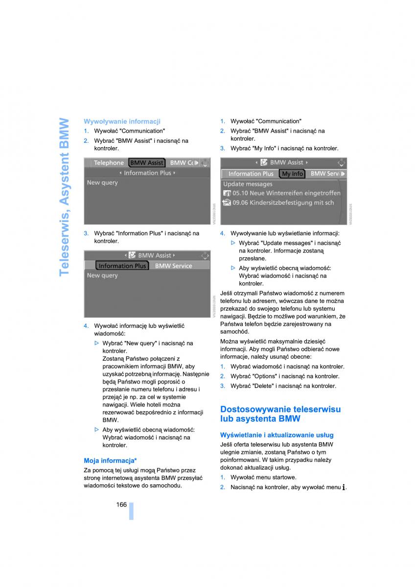 BMW 3 E90 instrukcja obslugi / page 168
