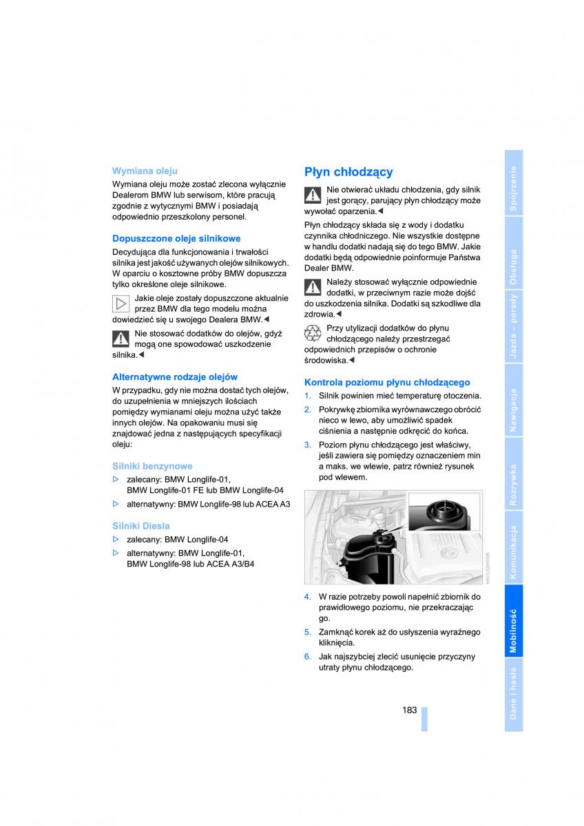 BMW 3 E90 instrukcja obslugi / page 185