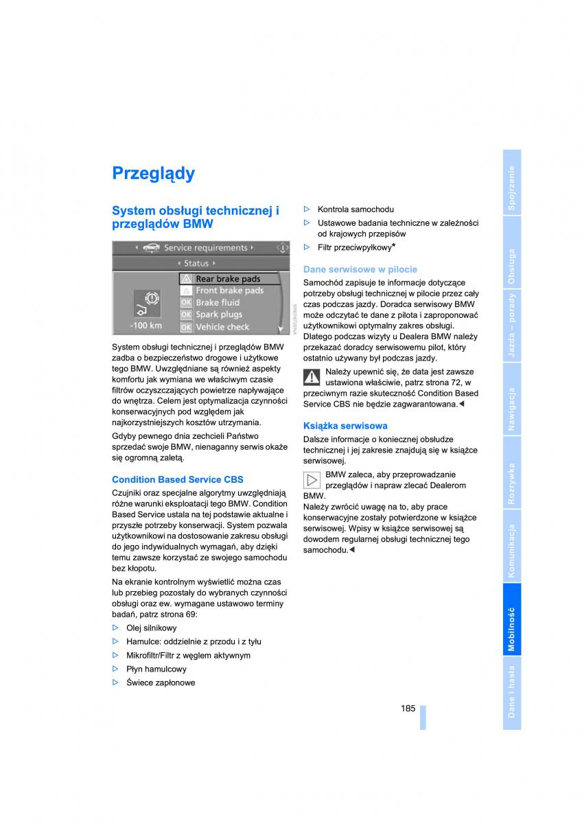 BMW 3 E90 instrukcja obslugi / page 187