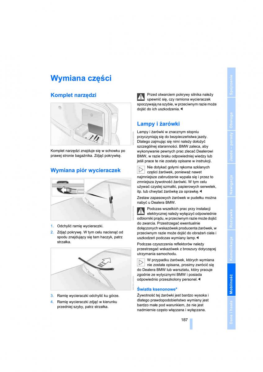 BMW 3 E90 instrukcja obslugi / page 189
