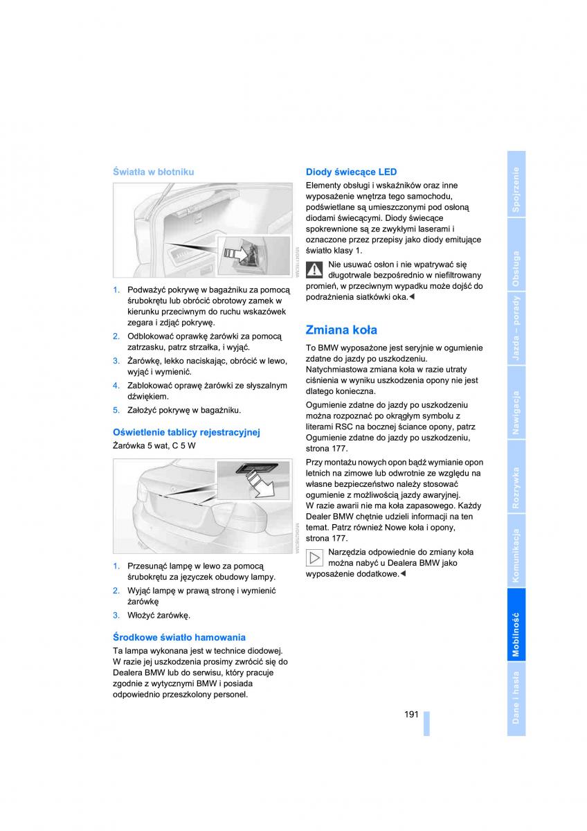 BMW 3 E90 instrukcja obslugi / page 193