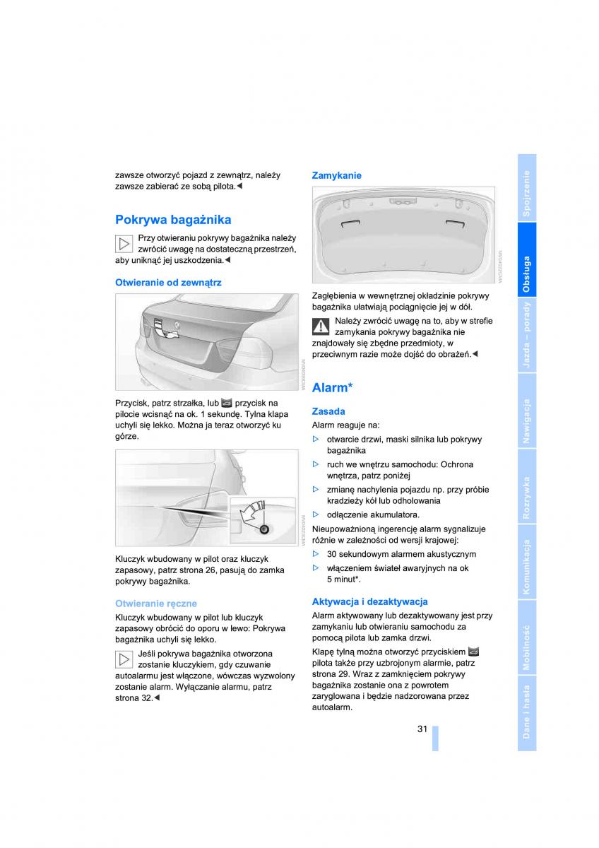 BMW 3 E90 instrukcja obslugi / page 33