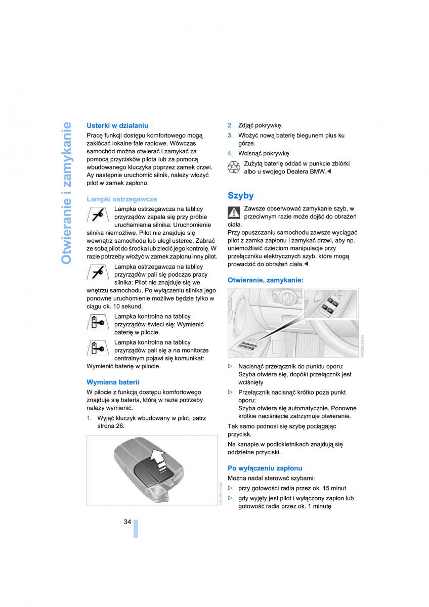 BMW 3 E90 instrukcja obslugi / page 36