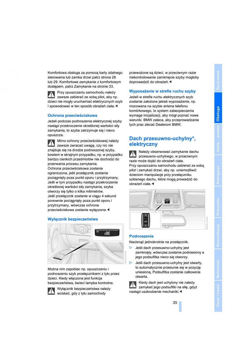 BMW 3 E90 instrukcja obslugi / page 37