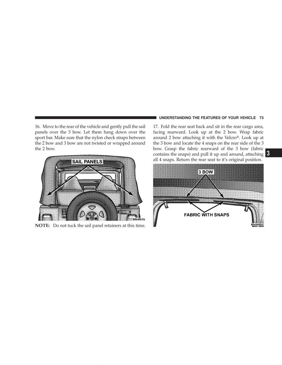 Jeep Wrangler TJ owners manual / page 73