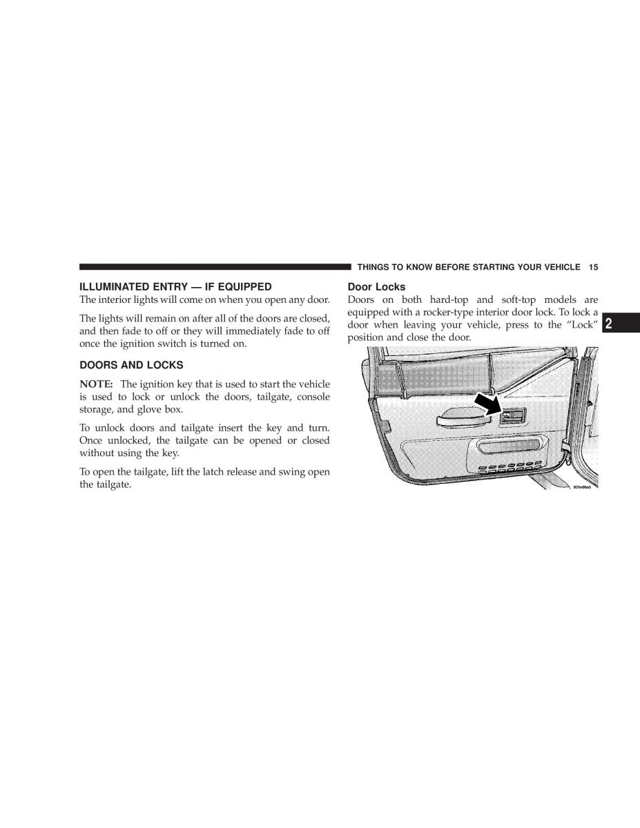manual  Jeep Wrangler TJ owners manual / page 15