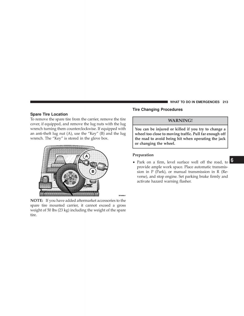 manual  Jeep Wrangler TJ owners manual / page 213