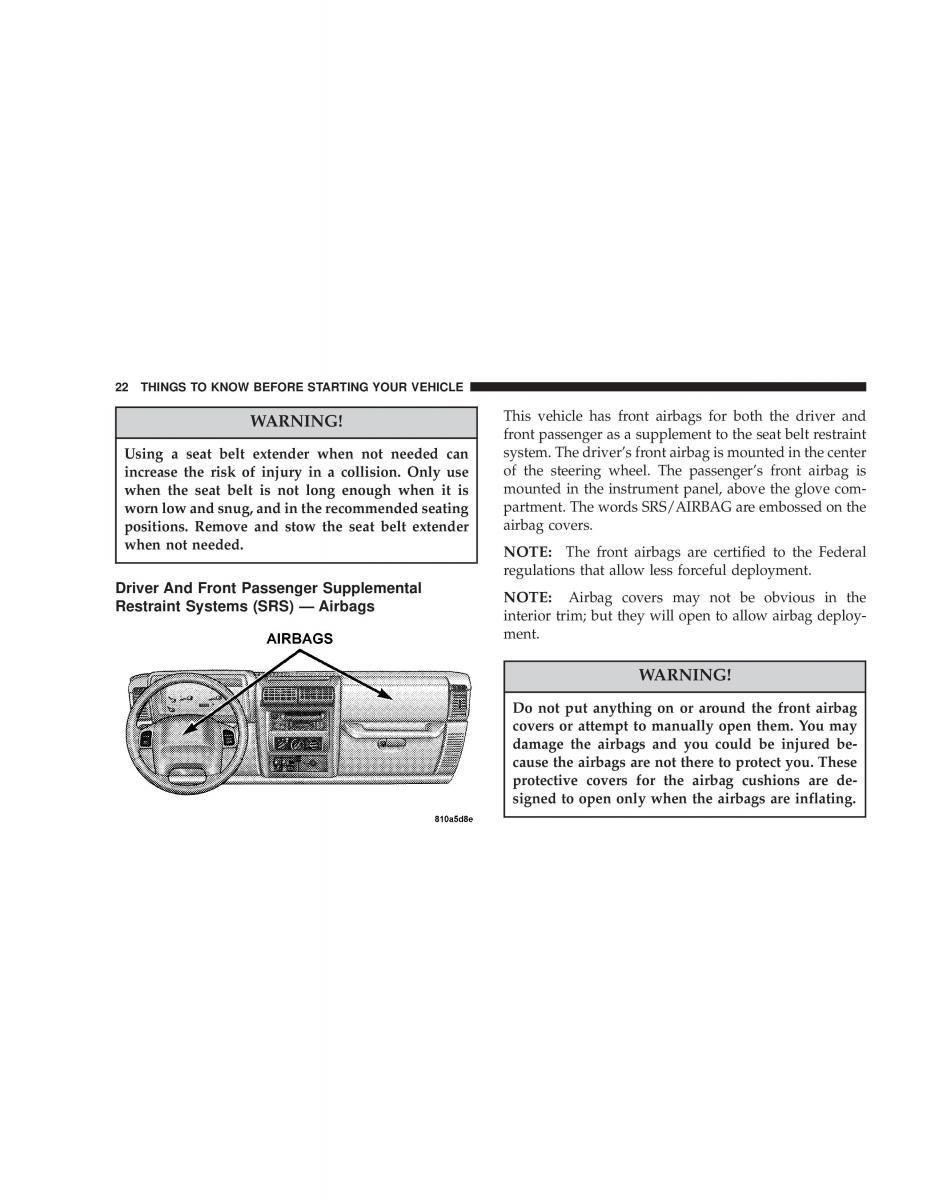 manual  Jeep Wrangler TJ owners manual / page 22