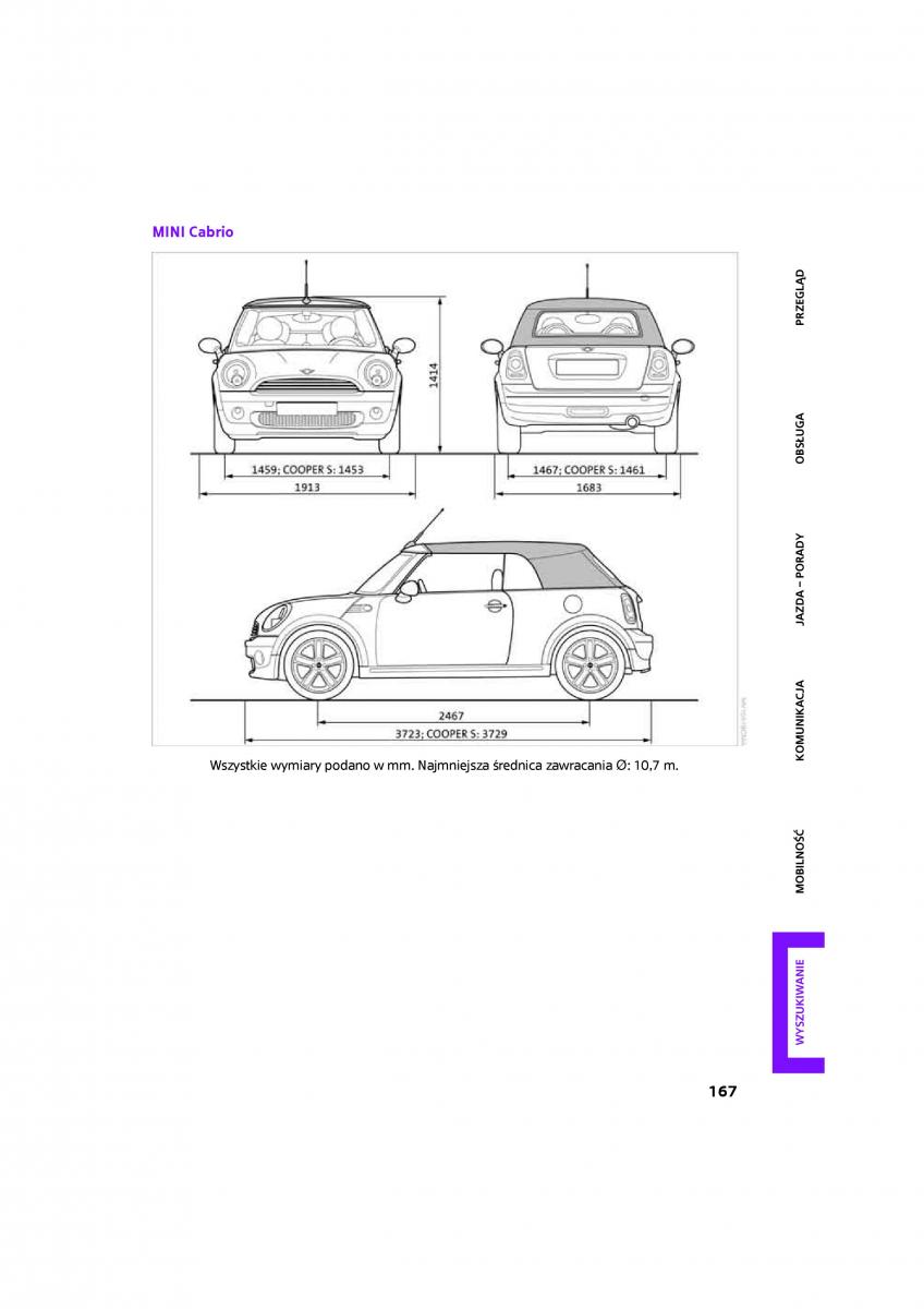 manual  Mini One Cooper Cabrio instrukcja / page 169