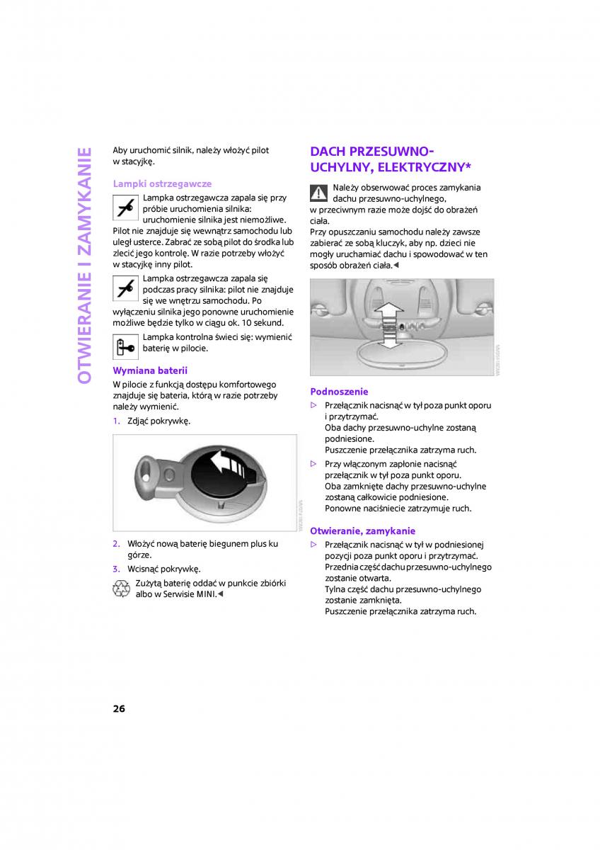 Mini One Cooper Cabrio instrukcja obslugi / page 28