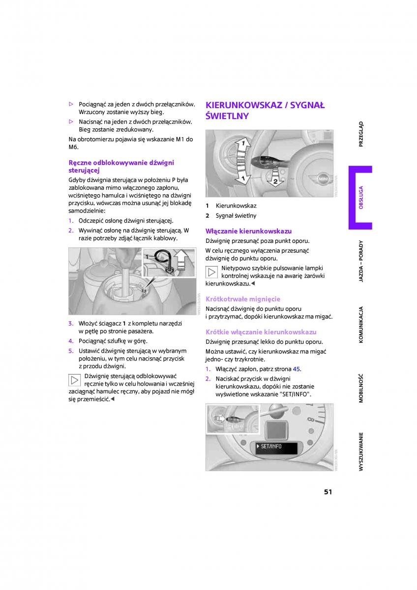 Mini One Cooper Cabrio instrukcja obslugi / page 53