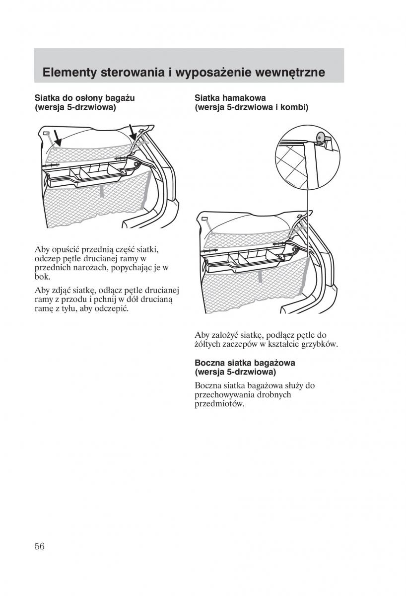 Ford Focus 1 I instrukcja obslugi / page 58