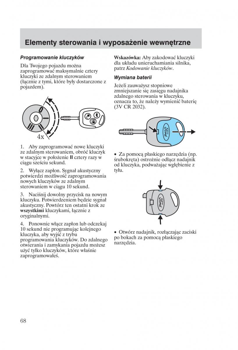 Ford Focus 1 I instrukcja obslugi / page 70