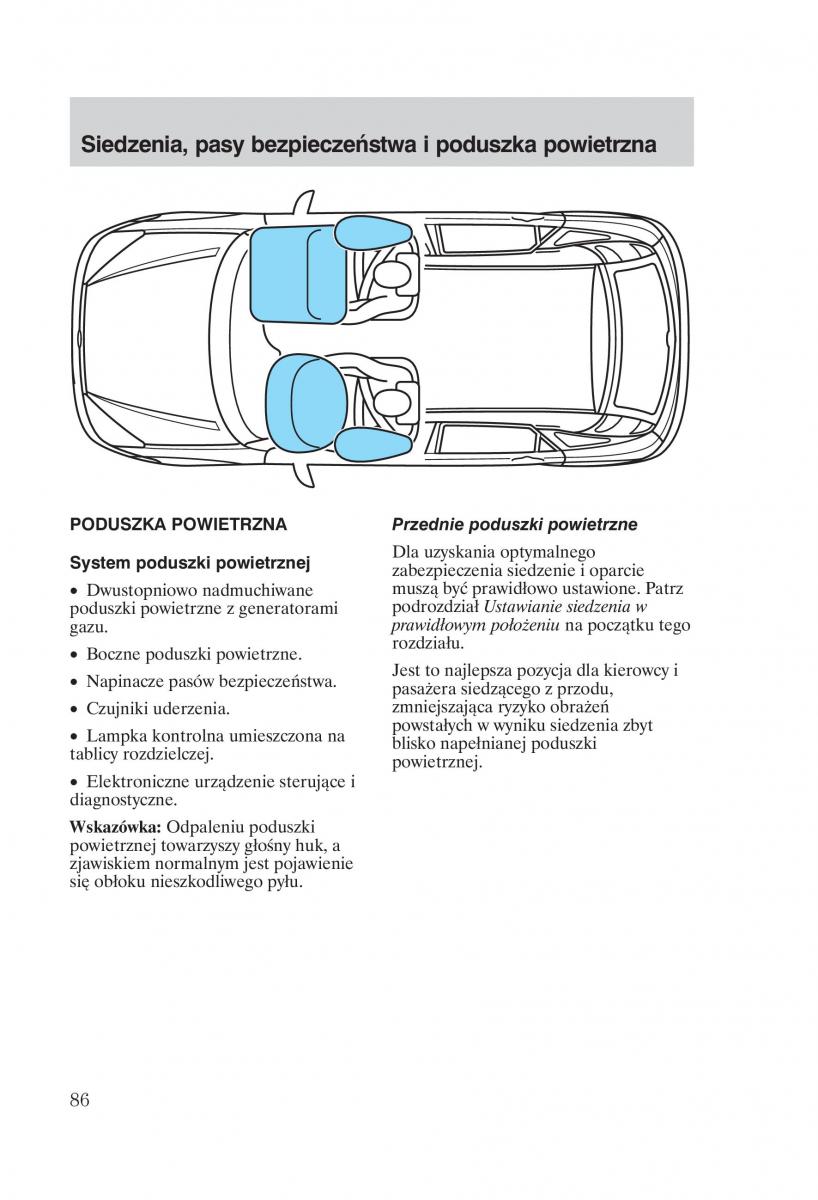 Ford Focus 1 I instrukcja obslugi / page 88